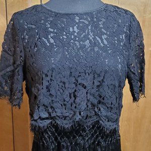 Design Lab Lord & Taylor Lace Cropped Tee-Top